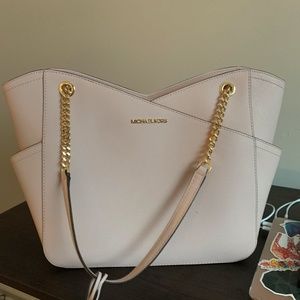 Pink Michael Kors Shoulder Purse With Large Chain